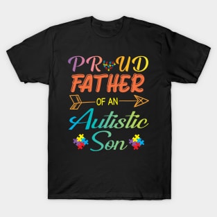 Proud Father Of An Autistic Son Autism Awareness Love Hope T-Shirt